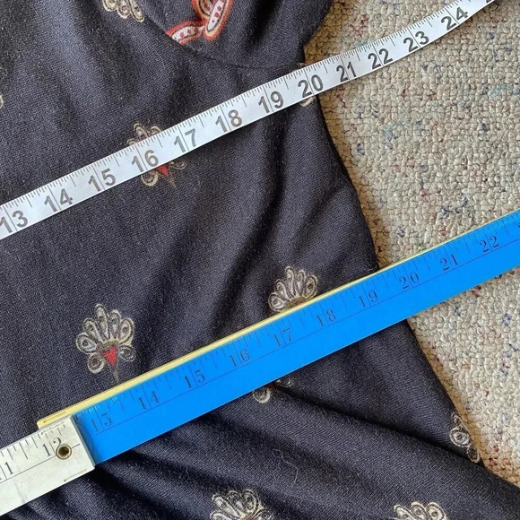 LA CERA Floral Multicolor House Lounge Dress Hippie Bohemian Casual Midi L - Picture 2 of 7